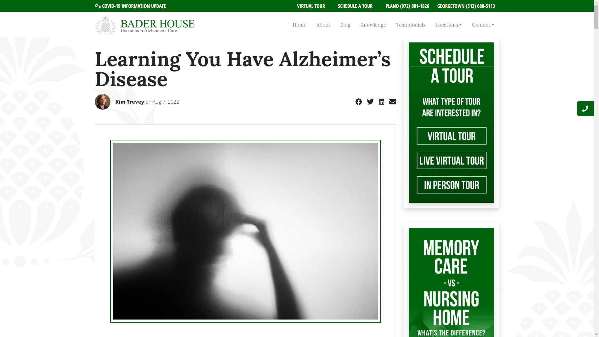 Learning You Have Alzheimzer's Disease